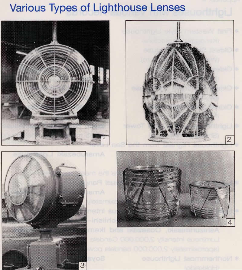 Various Typer Of Lighthouse Lenses, Types Of Lighthouse Lights